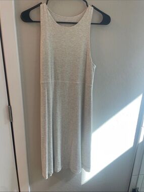 Athleta Heather Light reversible Gray / Gray stripe Sleeveless Midi Tank Dress